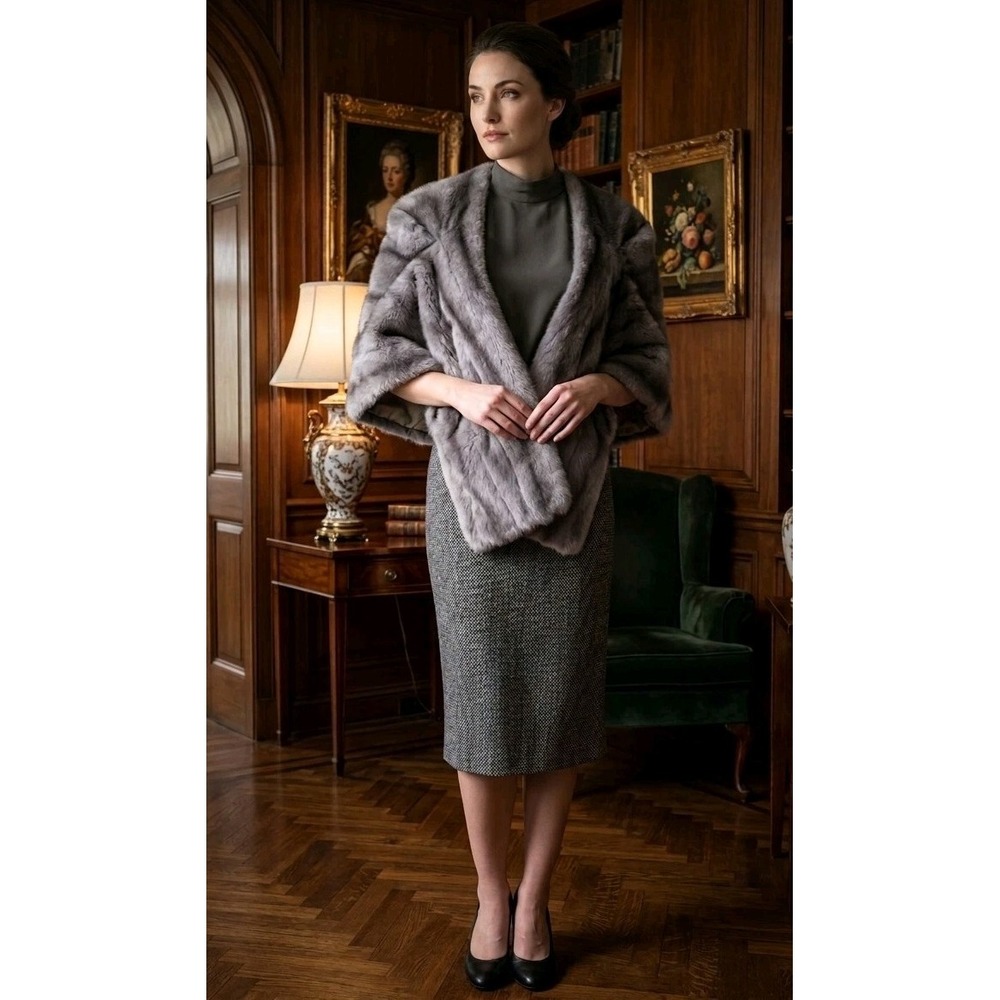 Regina Glenara By Glenoit Women's OS Brown Tan Faux Fur Cape Stole Wrap Vintage